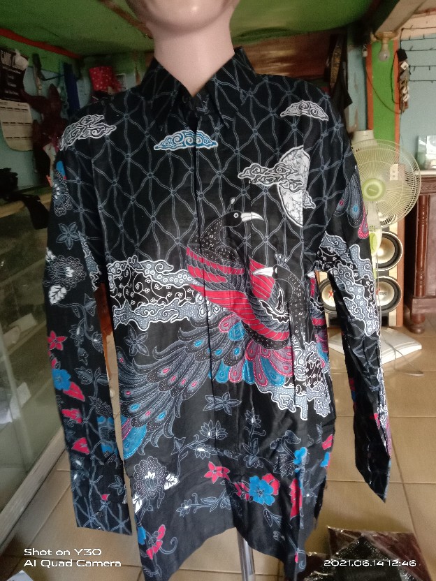 Batik Couple Keluarga Sania Ruffle Ori Ndoro Jowi Dnt Motif Rembulan Abu