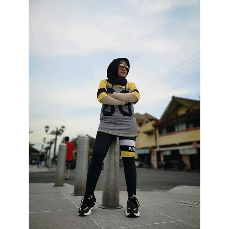 BAJU SENAM MURAH SXB SPORT BASEBALL PINK 88 SHORT SLEEVE HOODIE AND LEGGING