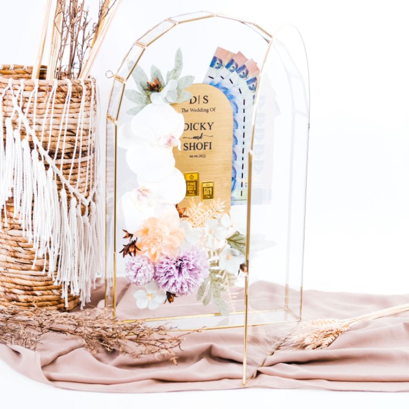 Terrarium Oval dome 26*43cm + dekor | simbolis mahar | box seserahan | terarium mahar
