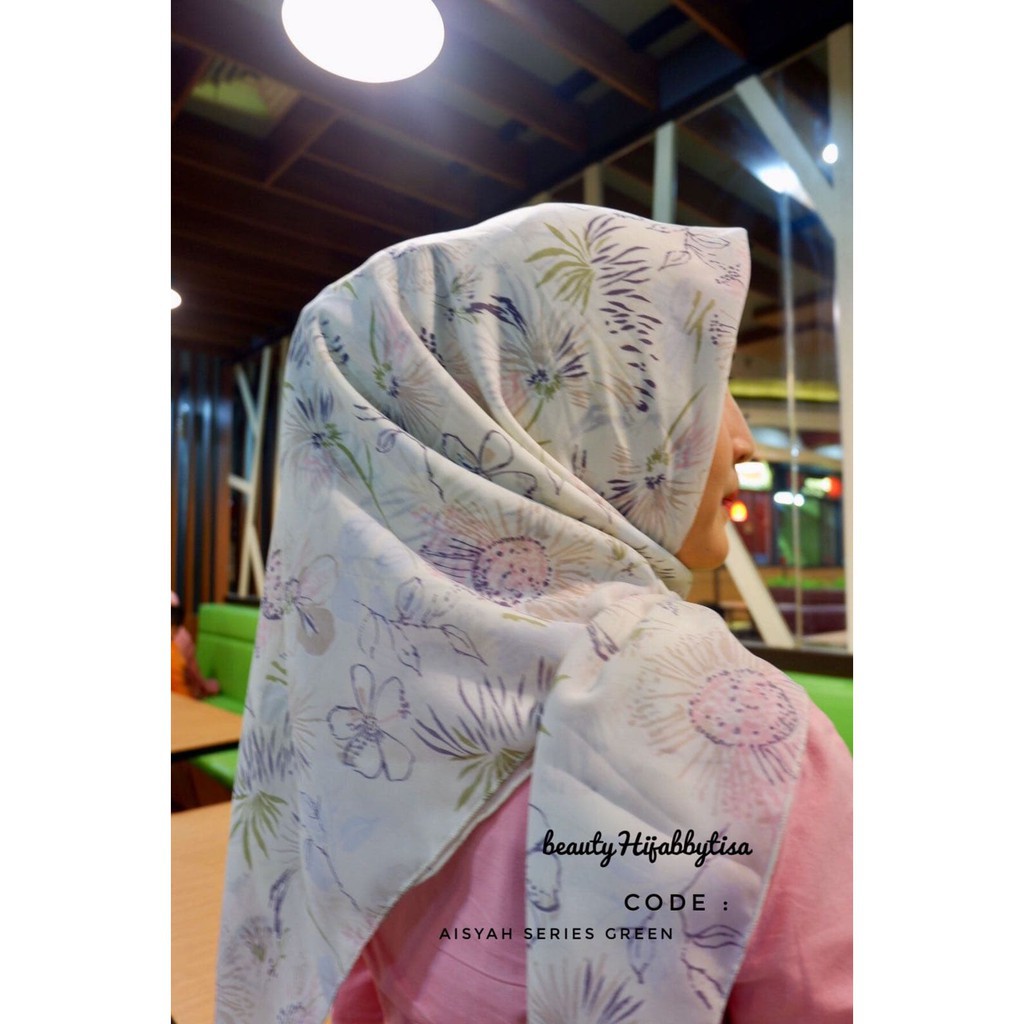 KERUDUNG PRINT SCARF / KERUDUNG SEGI EMPAT HIJAB AISYAH HJ JILBAB HIJAB INSTAN  MURAH