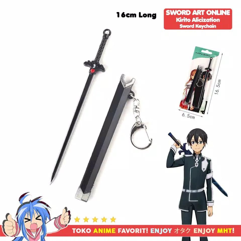 cs99 Keychain/Gantungan Kunci Pedang Anime Sword Art Online SAO Alicization Kirito "NIGHT SKY"