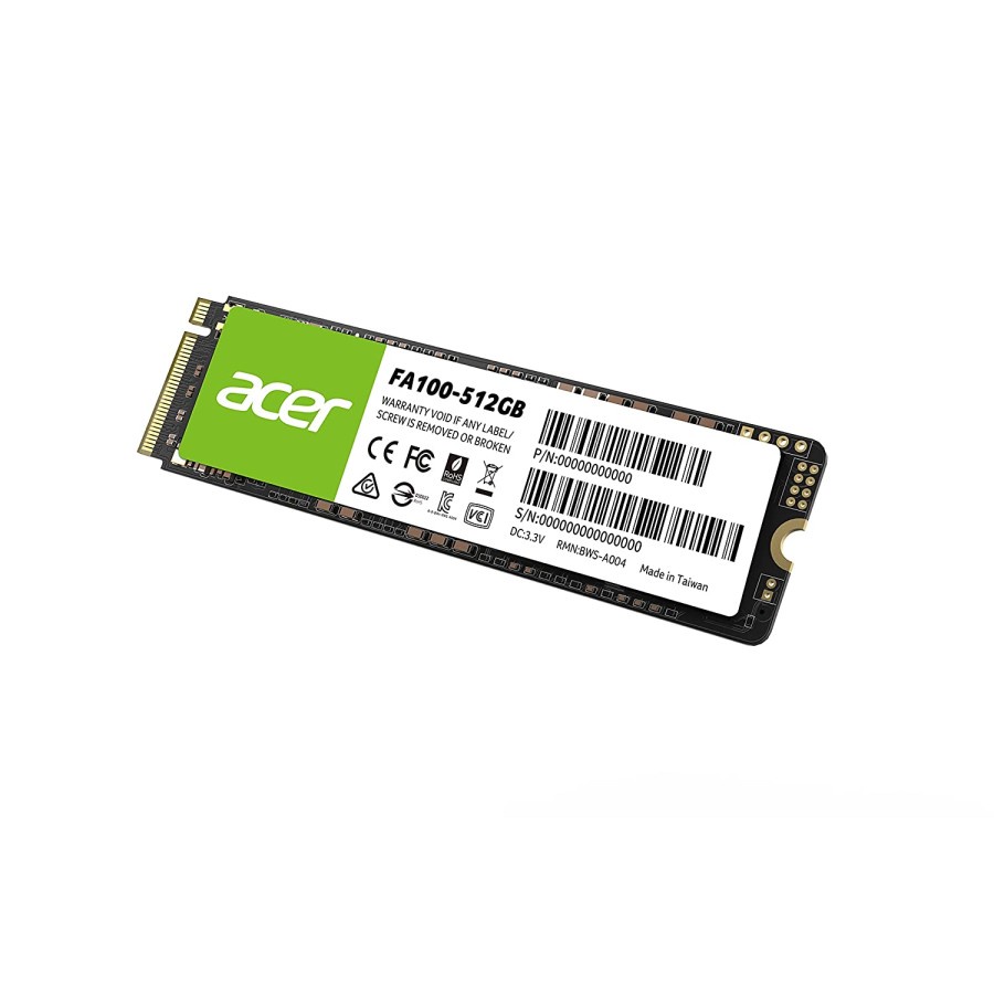 Acer FA100 512GB PCIe Gen3 x4 NVMe 3D NAND SSD M.2 Internal SSD