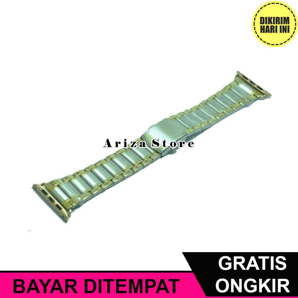 (BAYAR DITEMPAT) OE5541 STRAP TALI RANTAI APPLE WATCH 42 MM TALI JAM TANGAN APPLE SILVER GOLD