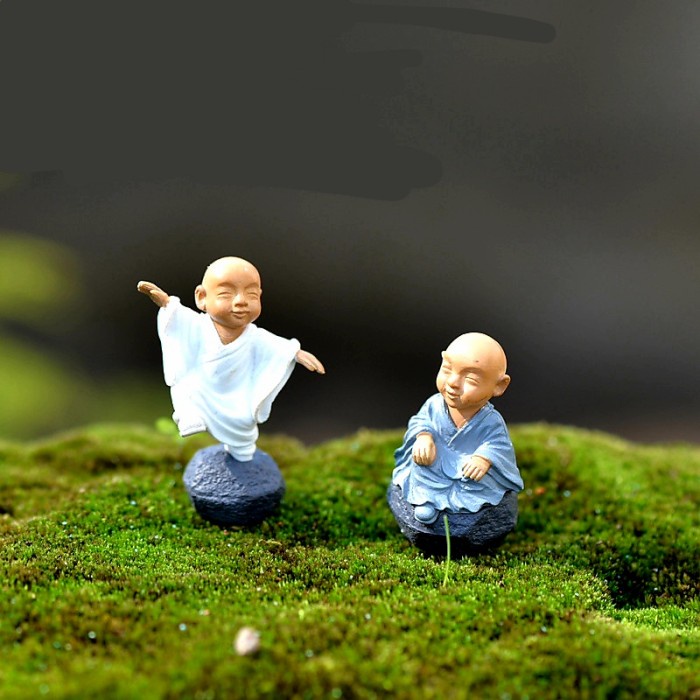 Pajangan Shaolin Lucu Cake Topper Imlek Patung Biksu Budha Kecil Murah Harga Grosir Termurah