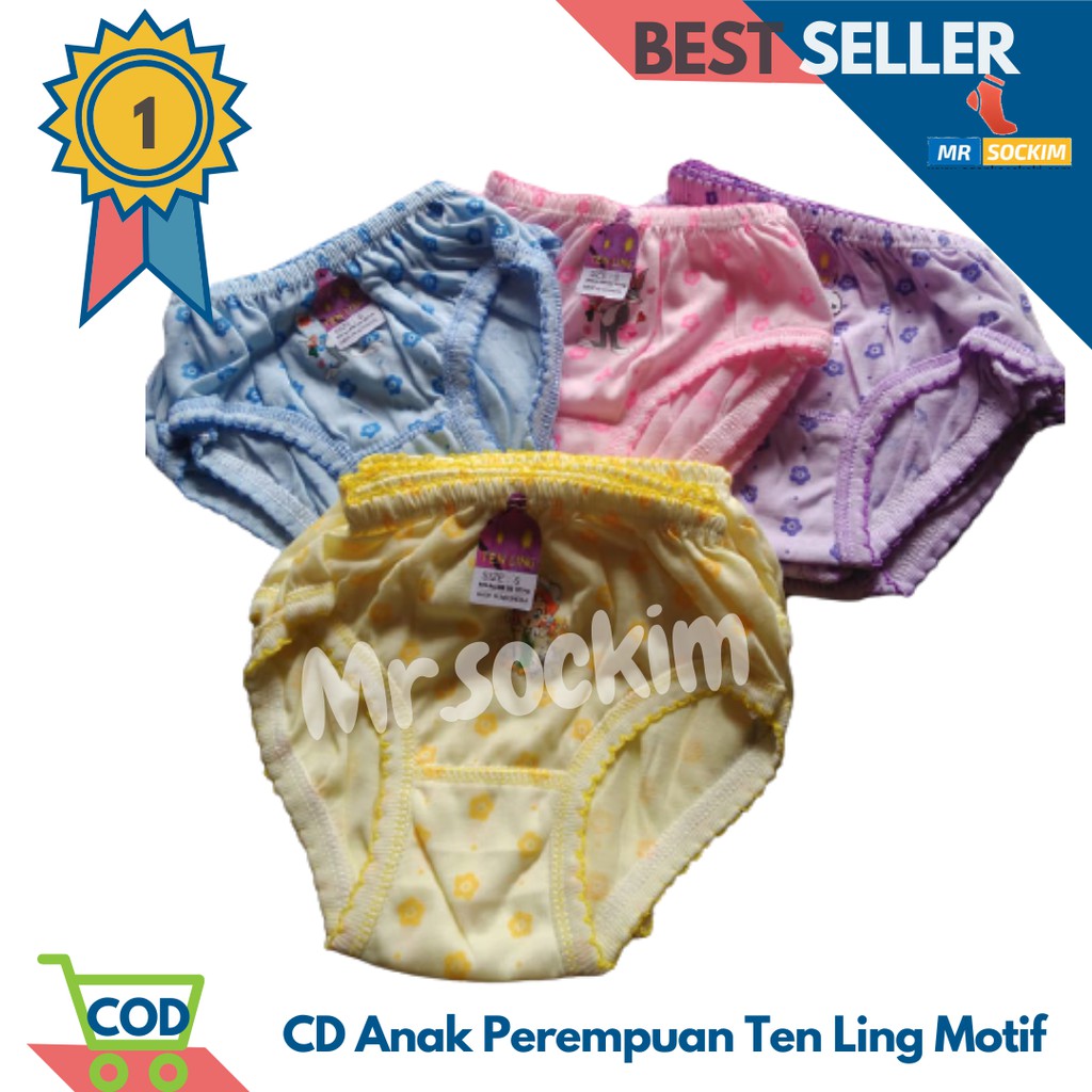 Ten ling | PMR | Halona - 5 Pcs Celana dalam anak perempuan motif