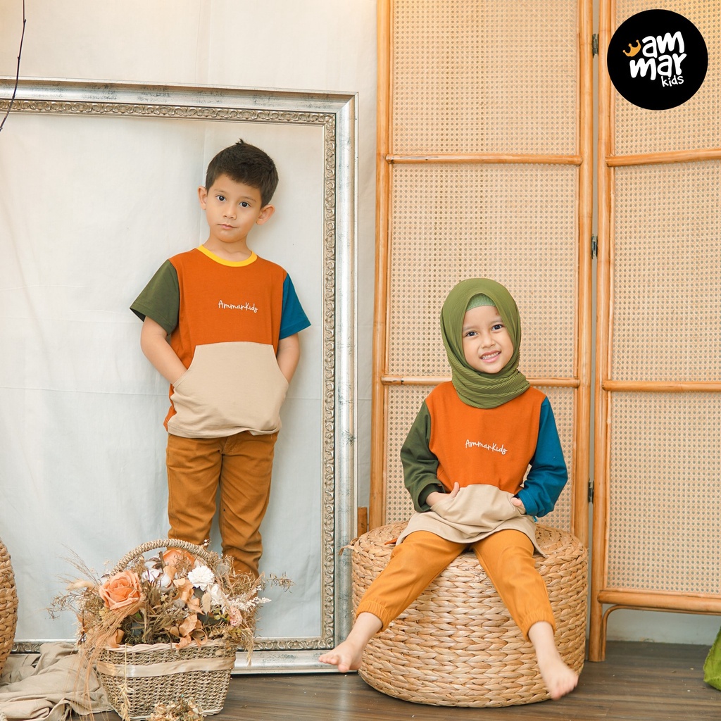 Ammar Kids Bummi Series Baju Kaos Anak Perempuan dan Laki Laki Couple Kembaran Usia 2 Sampai 12 Tahun