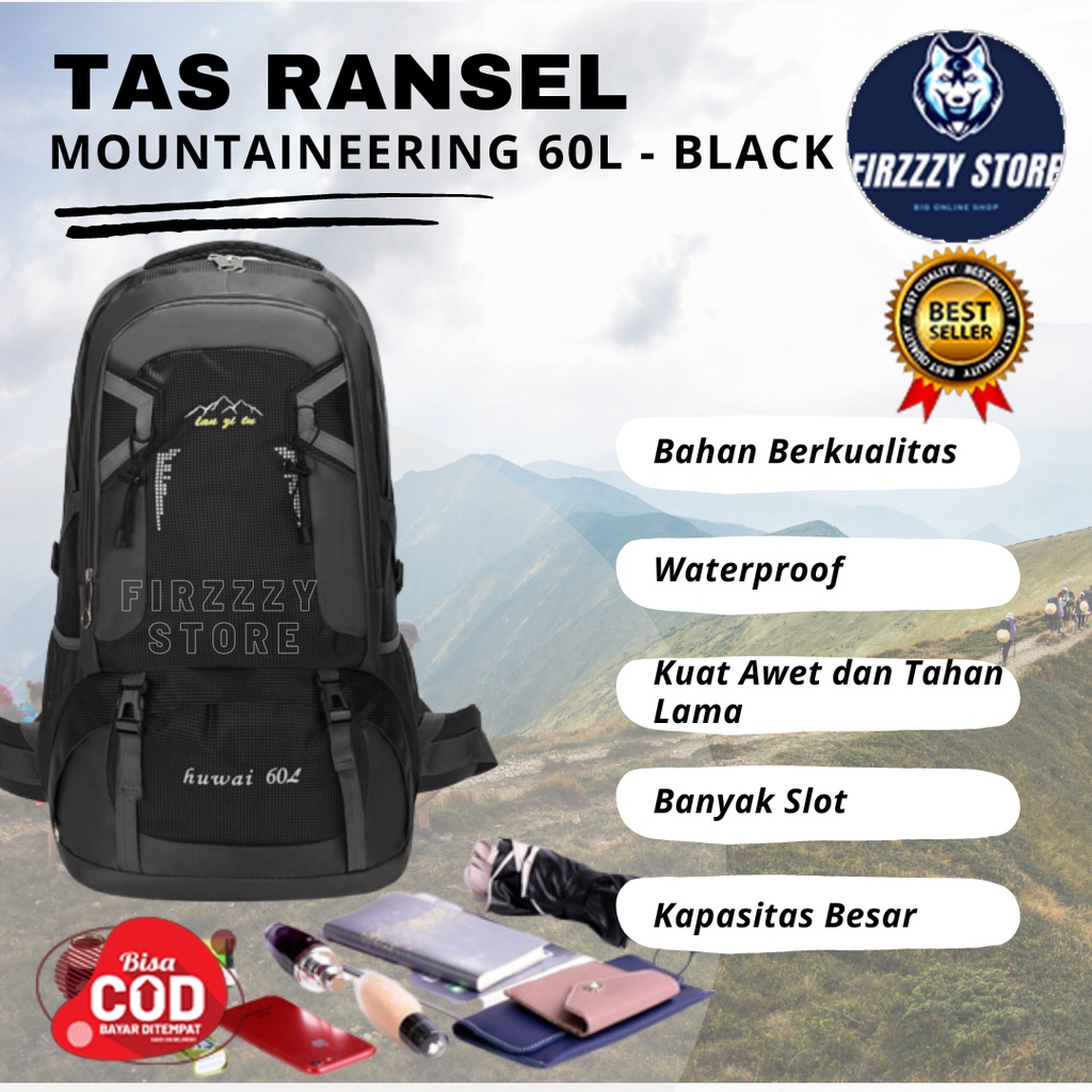 Tas Ransel Mountaineering 60L - Black