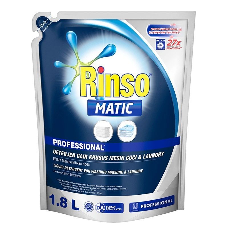 RINSO MATIC DETERJEN CAIR KONSENTRAT SABUN CUCI BAJU DETERJEN MESIN CUCI TOP LOADING &amp; FRONT LOADING