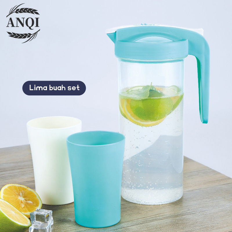 Teko Set 5in 1 Teko Gelas Set/Travel Cup/Water Mug / Cangkir Air Warna Warni Eskan Air Minum