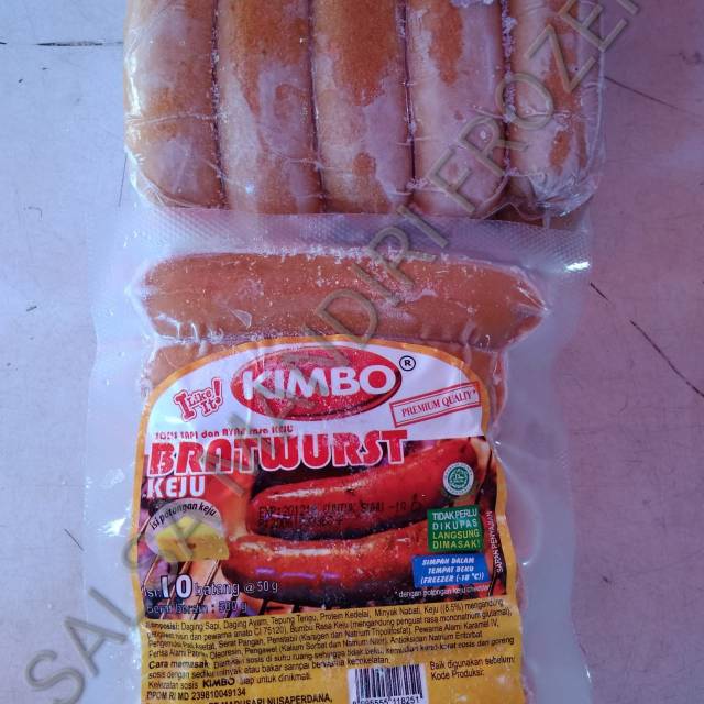 

Sosis Sapi Bratwurst Keju Kimbo mini 500 gr isi 10pcs