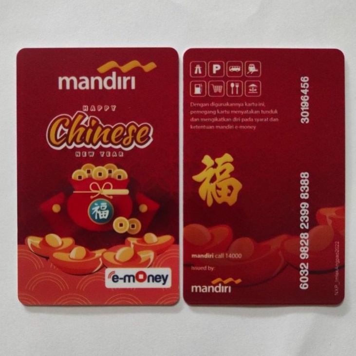 eMoney Mandiri Imlek/ Happy Chinese New Year Edition Year 2022 ORI /Like eTOLL eMONEY Tapcash or Brizzi