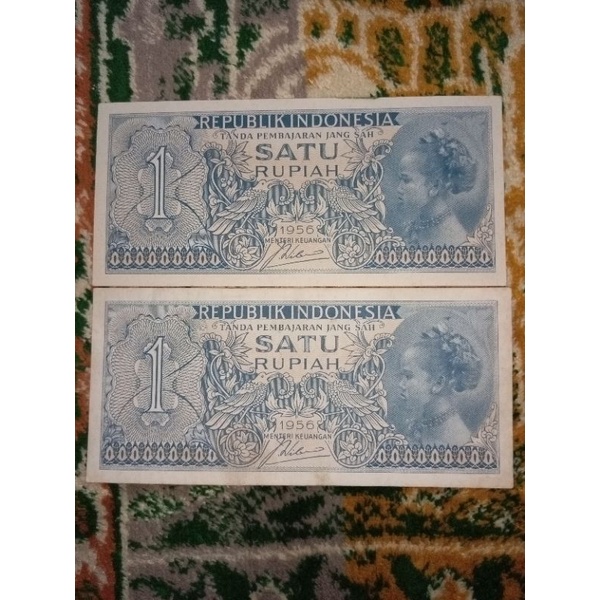 Uang kuno asli 1 Rupiah suku bangsa tahun 1956