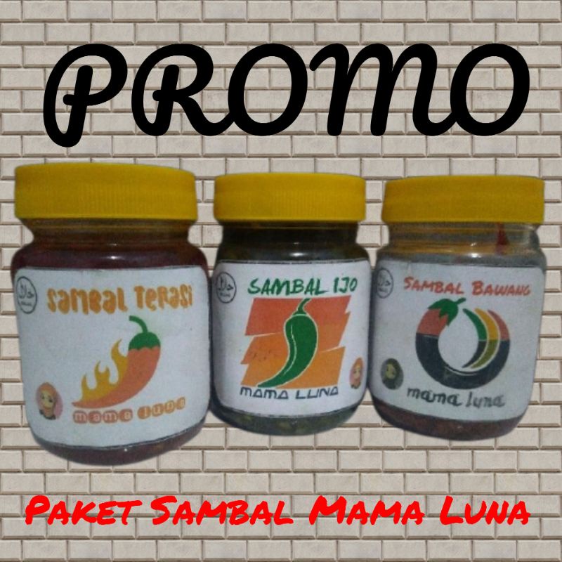 

PAKET SAMBAL MAMA LUNA (SAMBAL IJO, SAMBAL BAWANG, SAMBAL TERASI)