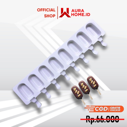Cetakan Es Krim 8 Hole with Popsicle Sticks / Alat Wadah Tempat Kotak Pembuat Pencetak Cetak Cetakan