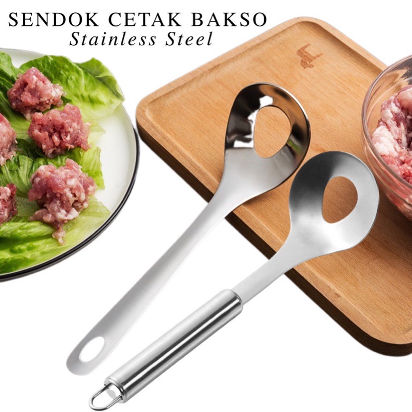 ( BISA COD ) PROMO SENDOK CETAKAN BAKSO STAINLESS / SENDOK CETAKAN BAKSO BULAT / SENDOK PEMBUAT BAKSO / SENDOK PEMBUAT BAKSO / ALAT CETAK BAKSO / CETAKAN BAKSO MEATBALL MOLD / ALAT SPATULA PEMBUAT BAKSO ANTI LENGKET