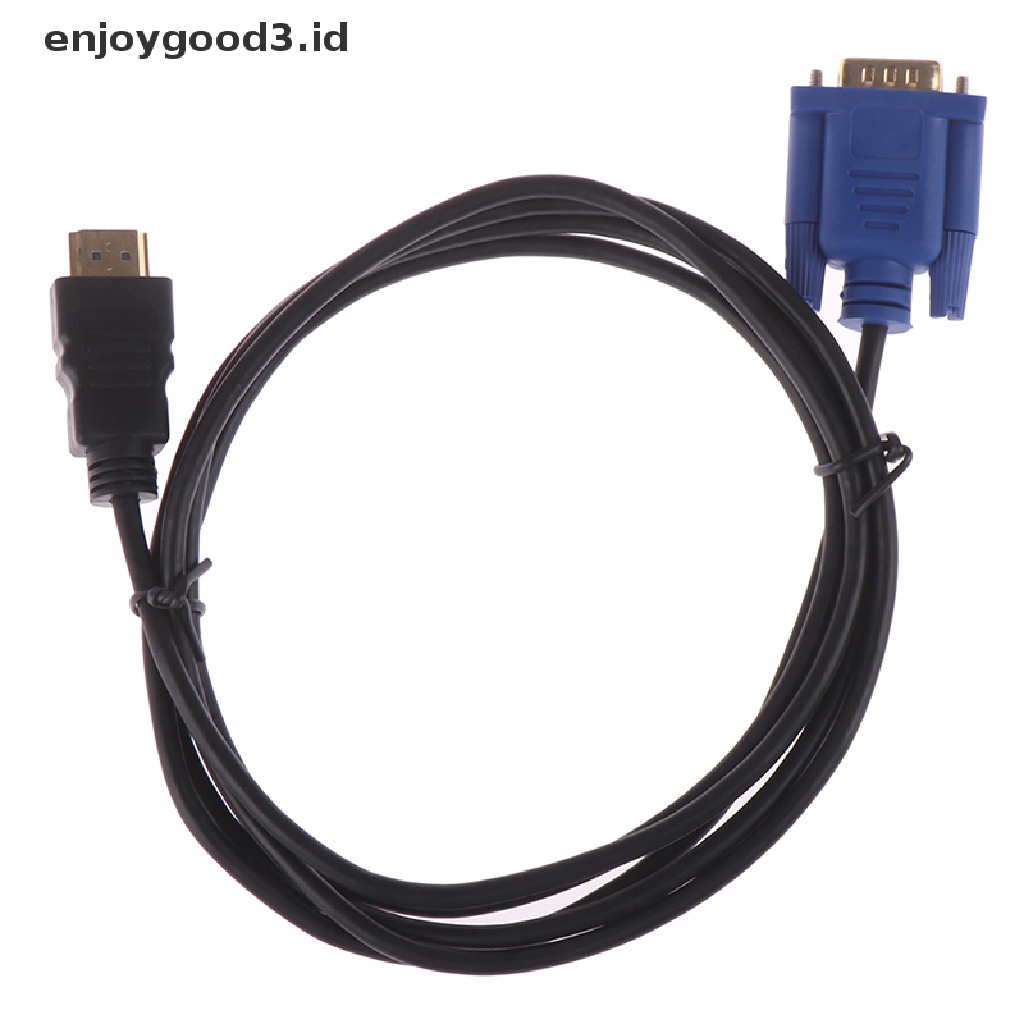 Kabel Adapter Hdmi Gold Male To Vga Hd-15 Male 15pin 1080p Panjang 6ft 1.8m