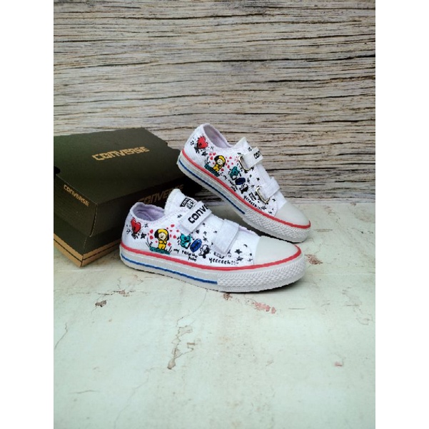 SEPATU CONVERSE KIDS BT21 PUTIH PREMIUM HIGH QUALITY CONVERSE ANAK