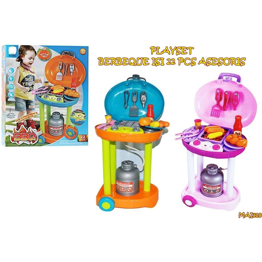 MAI318 MAINAN PLAYSET BERBEQUE ISI 22 PCS ASESORIS