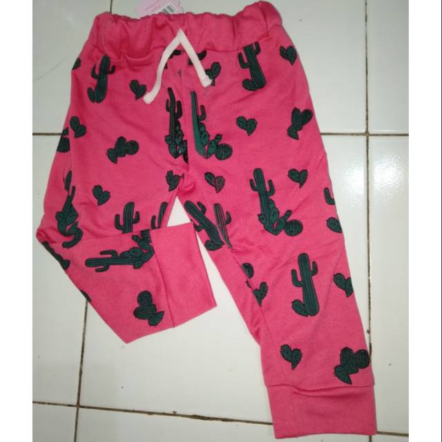 Celana Jogger cewek sablon fullprint size 3