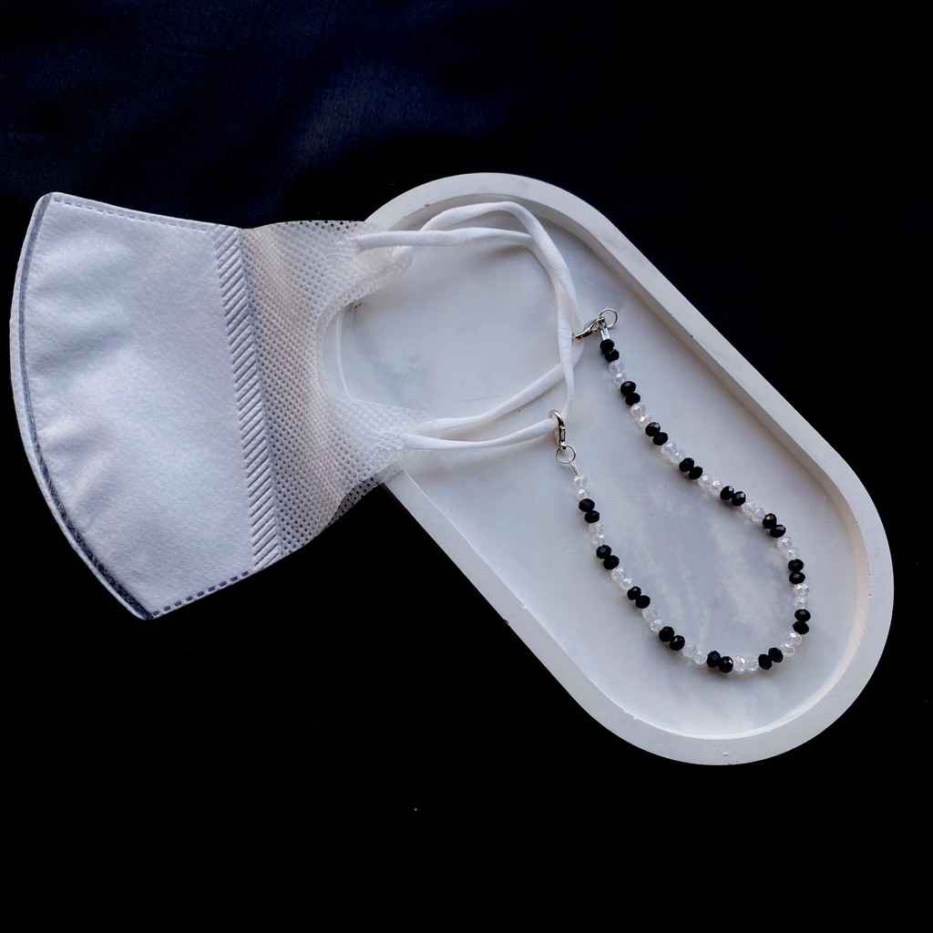 Strap Mask / Konektor Hijab Masker Earloop Bahan Manik - Manik