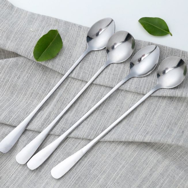 Sendok Makan Teh Korea Stainless Steel Bundar Runcing