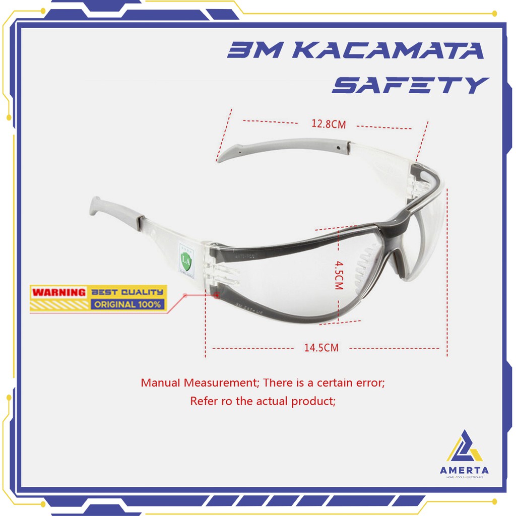 3M Kacamata Safety Googles Anti Fog Dust / Anti Kabut