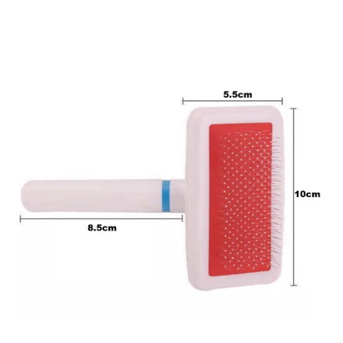 SISIR GAGANG BULU KUCING ANJING MUSANG KELINCI PET GROOMING BRUSH COMB STAINLESS ( MERAH PUTIH )