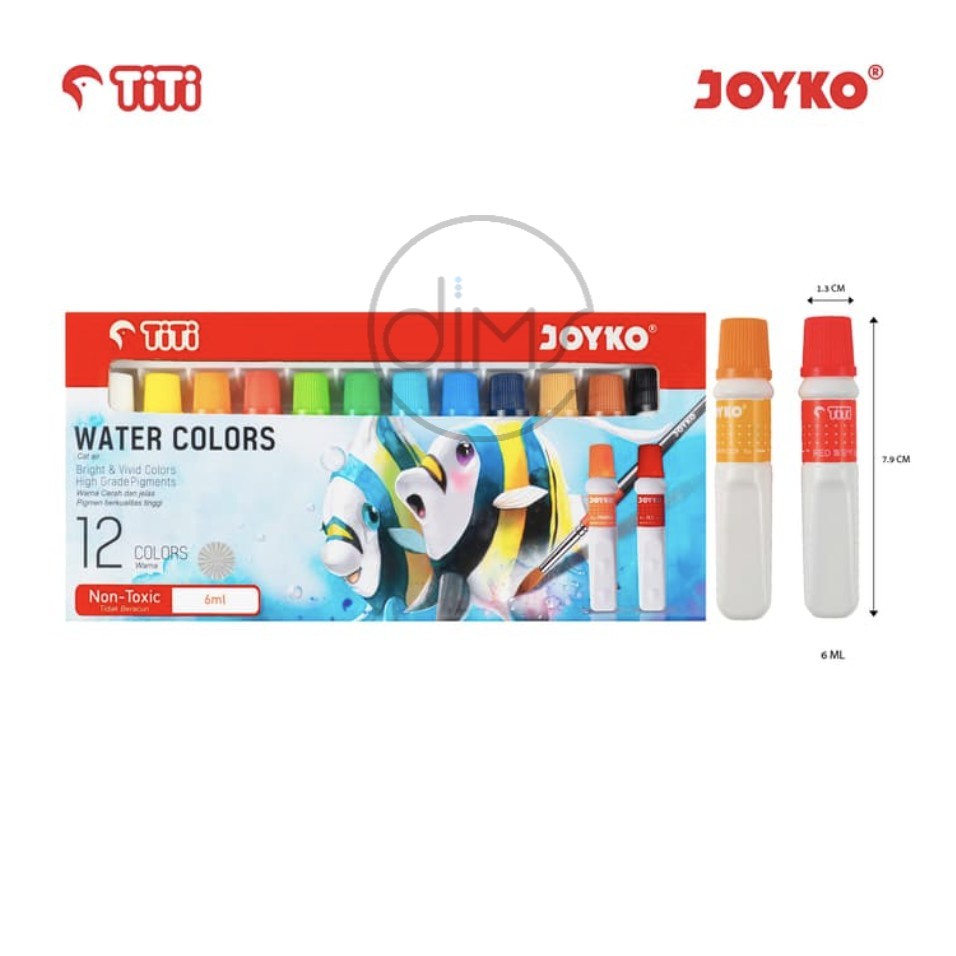 

Water Color Cat Air Joyko TiTi WAC-6ML-12 Warna Colors