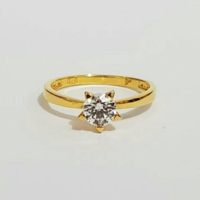 Cincin emas kadar 875 cincin solitare mirip model berlian