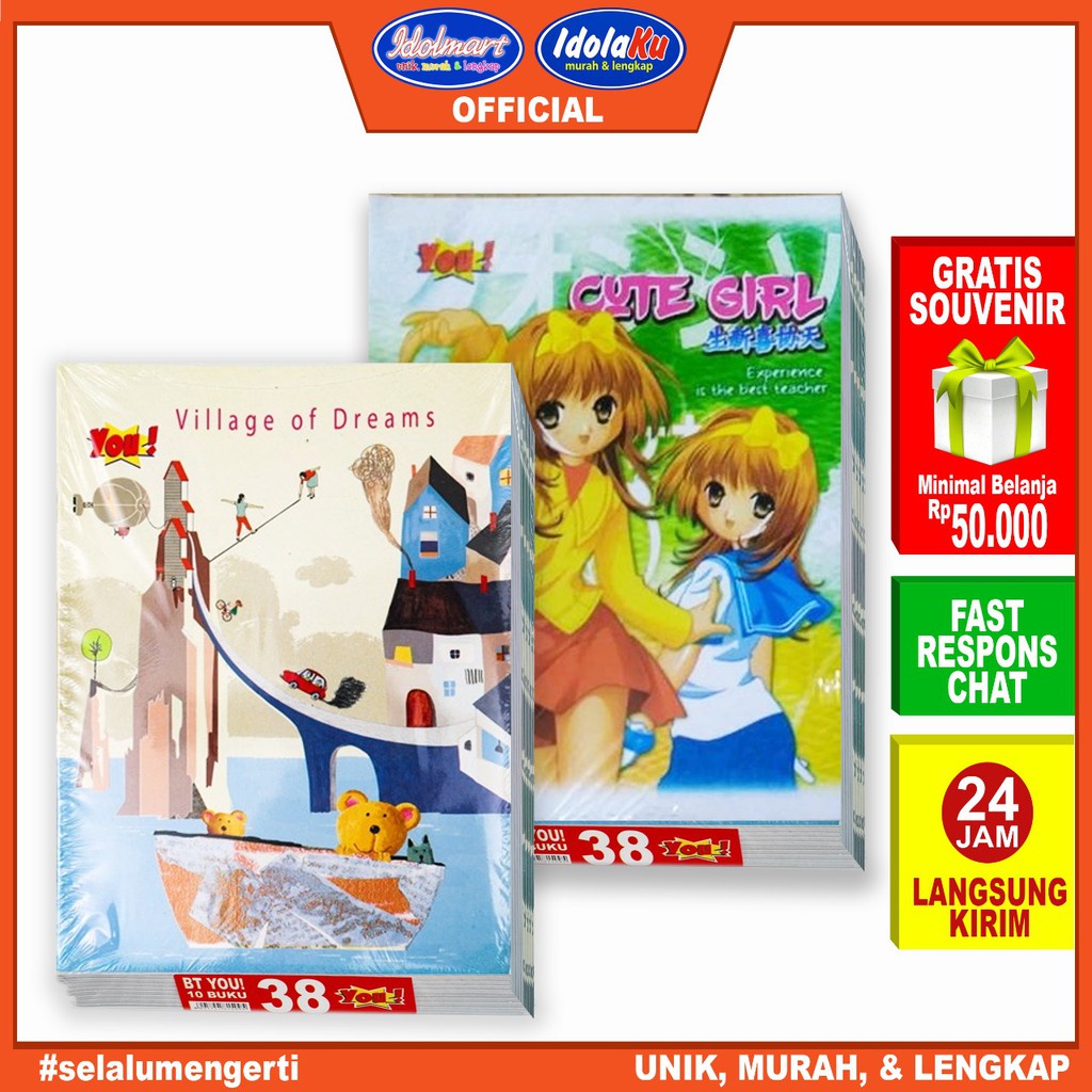 

Idolmart Buku Tulis KIKY Isi 38 Lembar - 10 Buku _ Kiky Bandung