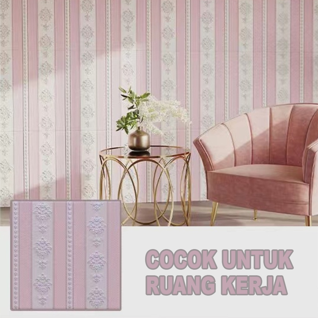 Wallpaper 3D FOAM 70x70 / Wallpaper Dinding 3D Motif Foam Batik Bunga More High Quality / Wallfoam 3D 5mm