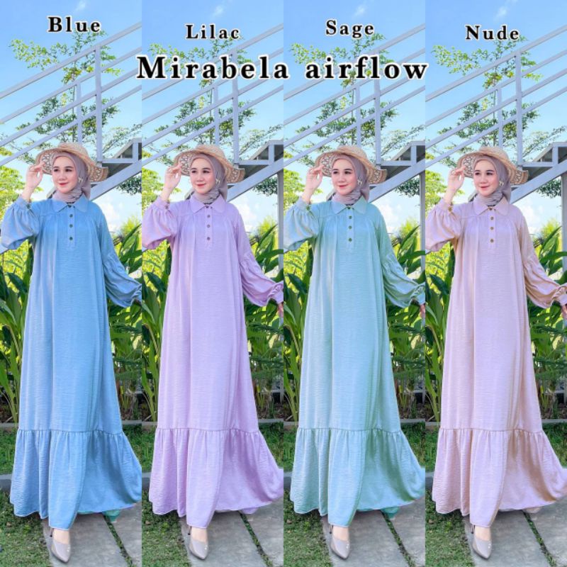 NEW DRESS MIRABELLA AIRFLOW BEST SELLER GAMIS MUSLIMAH KEKINIAN