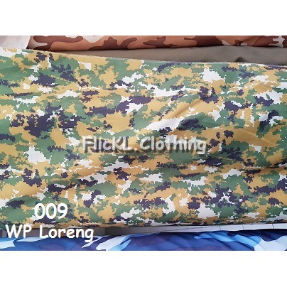 Bahan Kain WP Loreng Camo Parasit Parasut Waterproof Anti Air WP Camo