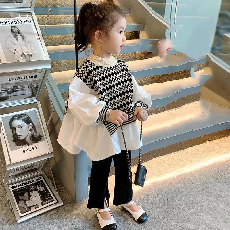 blouse lengan panjang anak perempuan / blus katun perempuan import