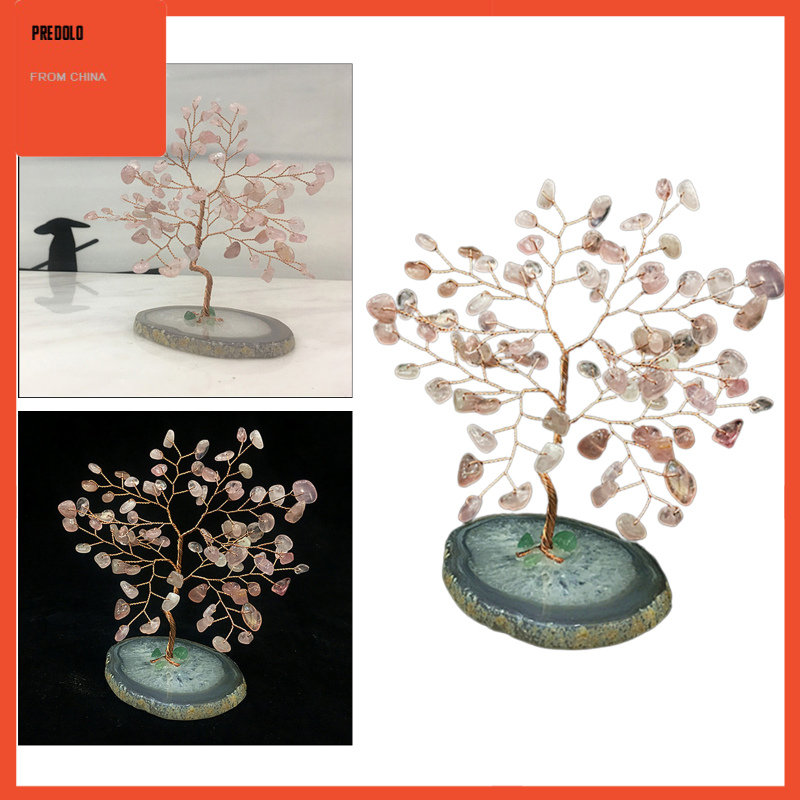 Ornamen Pohon Kehidupan Feng Shui Bonsai Uang Kristal Ukuran 5 Inci Untuk Rumah / Kantor