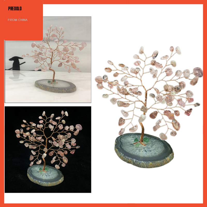 Ornamen Pohon Kehidupan Feng Shui Bonsai Uang Kristal Ukuran 5 Inci Untuk Rumah / Kantor