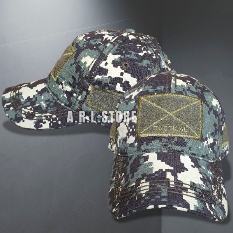 topi tactical army loreng accupat / digital abu / topi baseball caps velcro army / topi bdu tactical loreng accupat