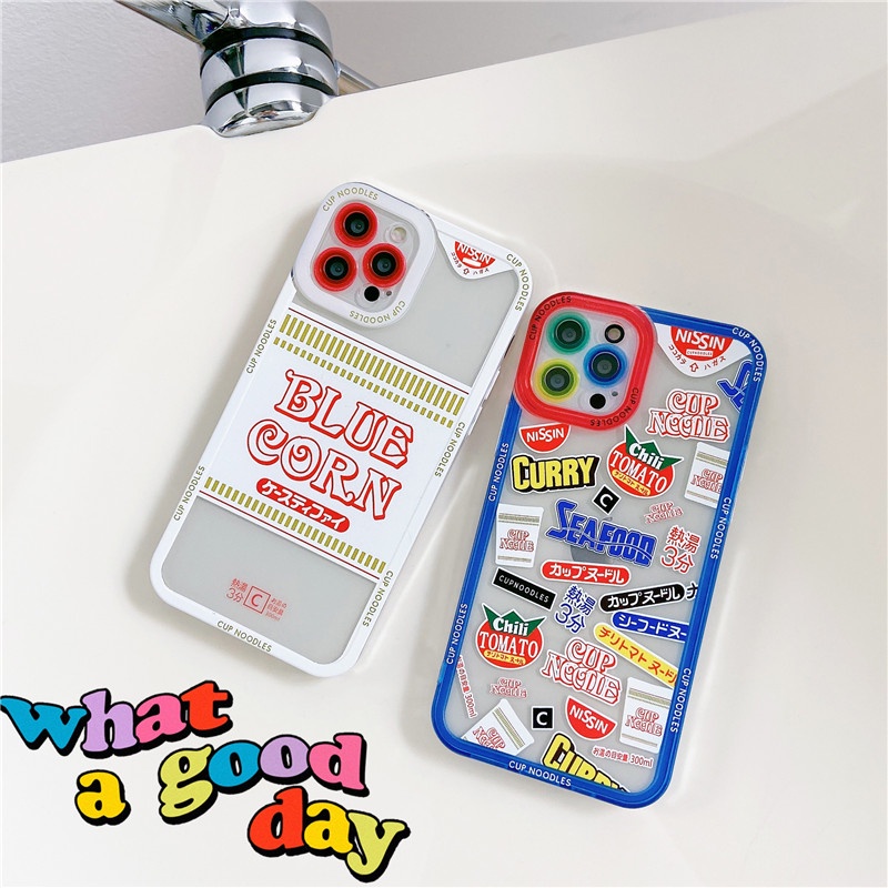 Fashion Creativity Cup noodles Phone case  iphone 11 12 13 Pro max 7 8 plus XR X XS MAX Color buttons Anti-fall TPU casing