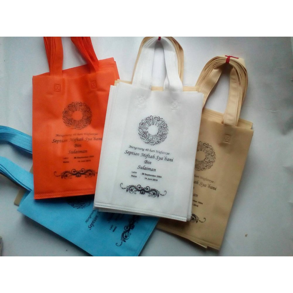 1 HARI BERES Tas Spunbond 75 gsm model  Lipat samping Uk 30x40x8 plus sablon 1 sisi 1 warna tas kain spunbond | Tas Hajatan | Tas Promosi | goodie bag | Tote Bag