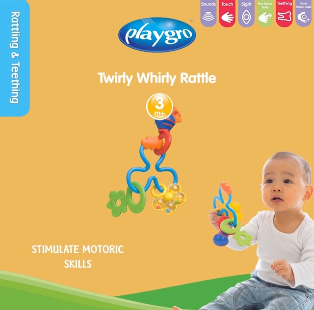 Playgro Twirly Wirly Rattle - Mainan Bayi