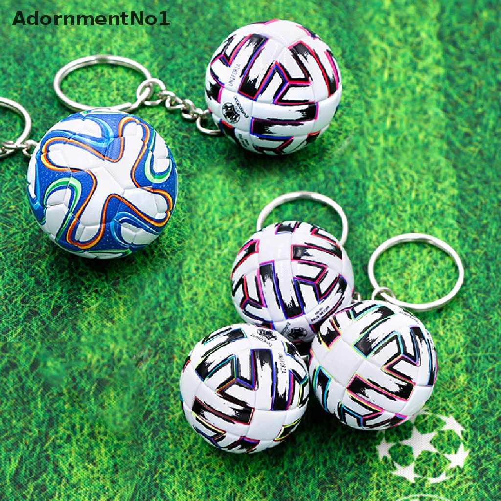 (AdornmentNo1) Gantungan Kunci Bentuk Bola Sepak 3D Bahan Kulit PU Untuk Souvenir