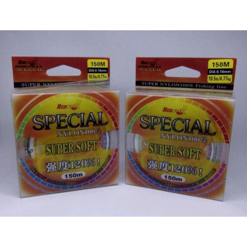 Benang pancing special redfox kuning gold cocok ikan mas 150m
