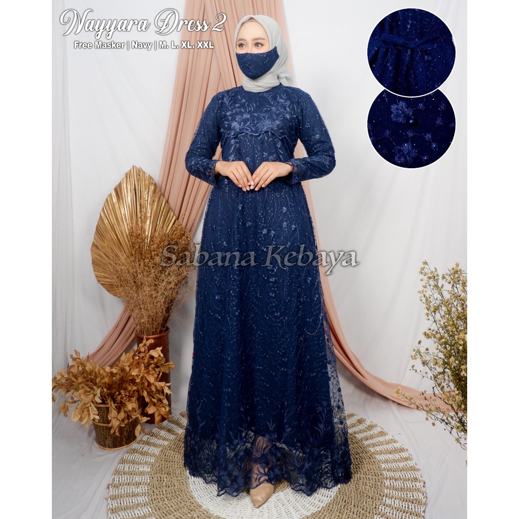 promo long gamis tulle mutiara chintya / long gamis busui / long gamis pesta