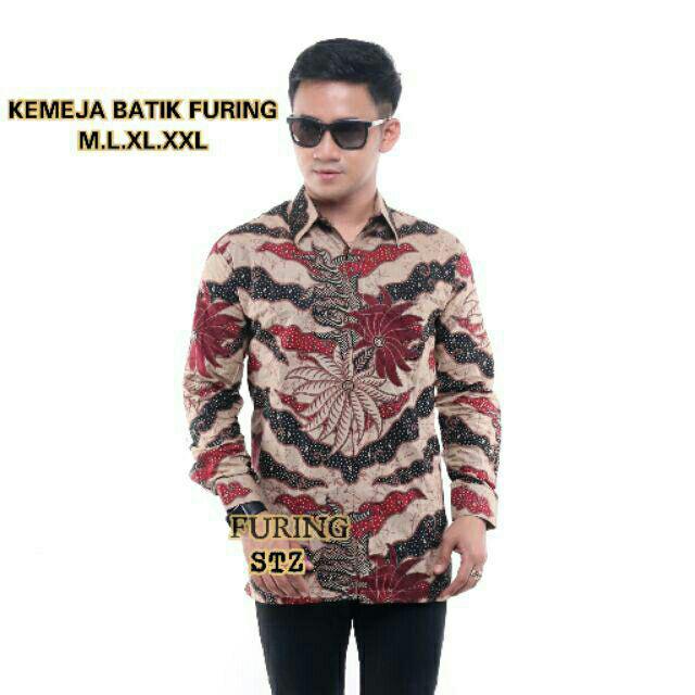 Batik Pria Stz - Kemeja Batik Pria Lengan Panjang Furing Stanza Modern Furing M L Xl Xxl Terlaris