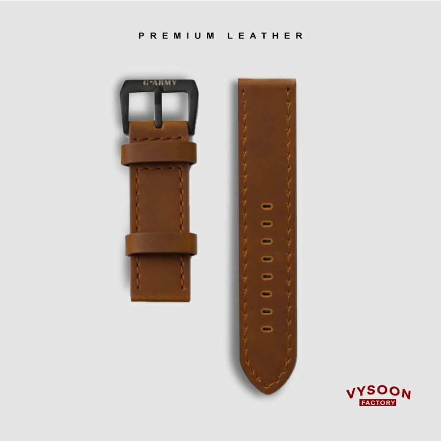 Strap Kulit Jam Tangan 24mm / Tali Kulit Pengganti Premium 24mm Pria