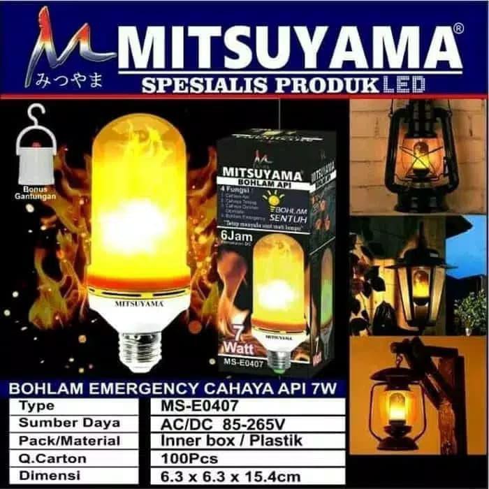 Lampu Api Obor MITSUYAMA 7w MS-E0407 (Bohlam Emergency) 7 watt 7wat
