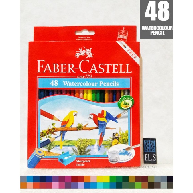 

(BISA COD) Faber Castell 48 Watercolour Pencils TERLENGKAP Kode 136