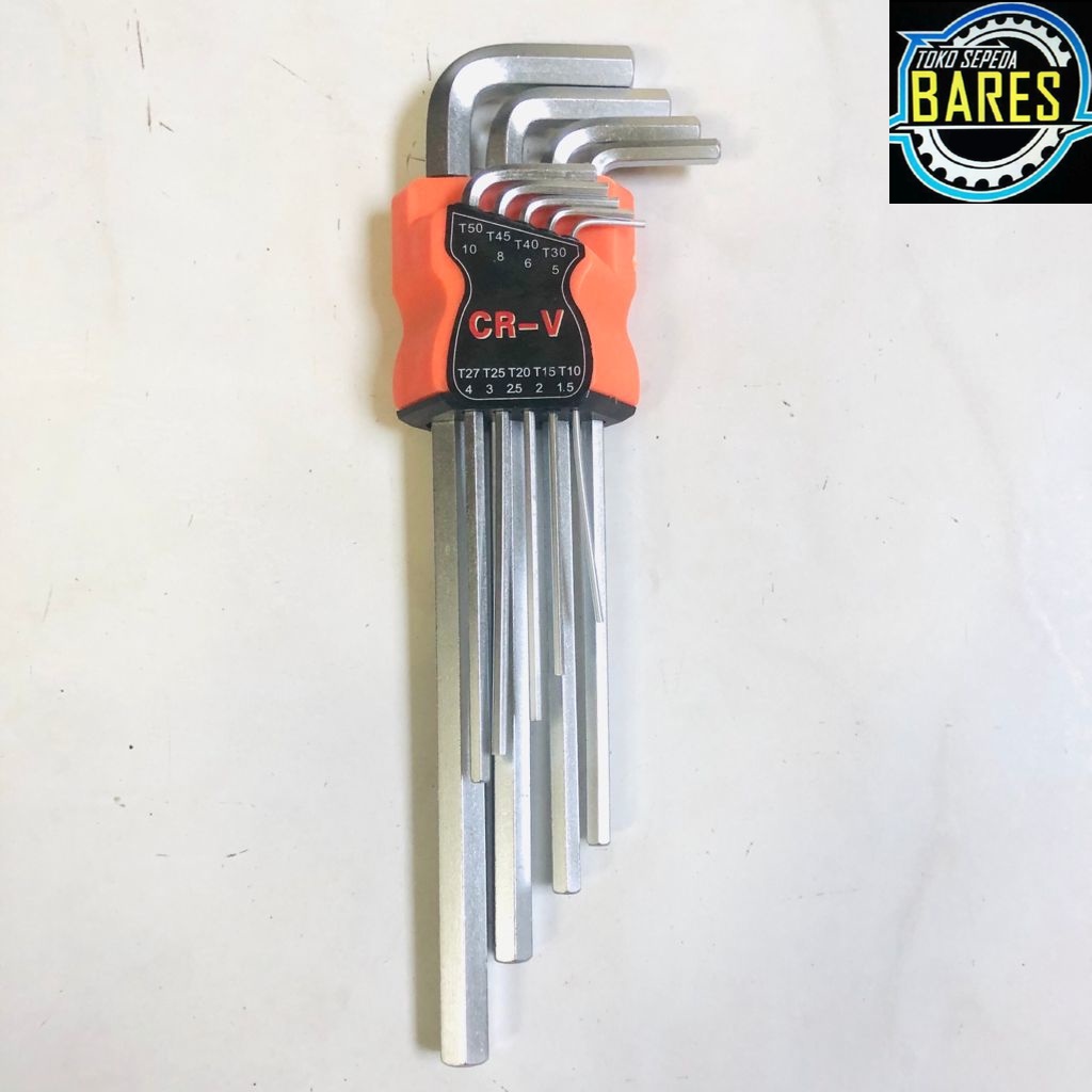 Kunci L Set K55 ER-HHKS-3EP T10-T50 9 Pcs 1.5 - 10 mm Extra Long / Hex Key