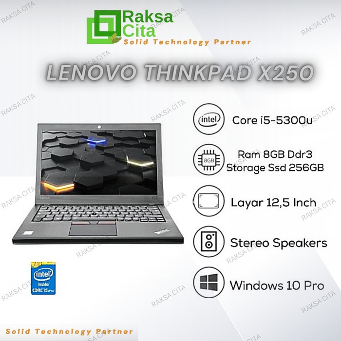 Lenovo Thinkpad X250 Core i5-5300U - 8GB - SSD 512GB