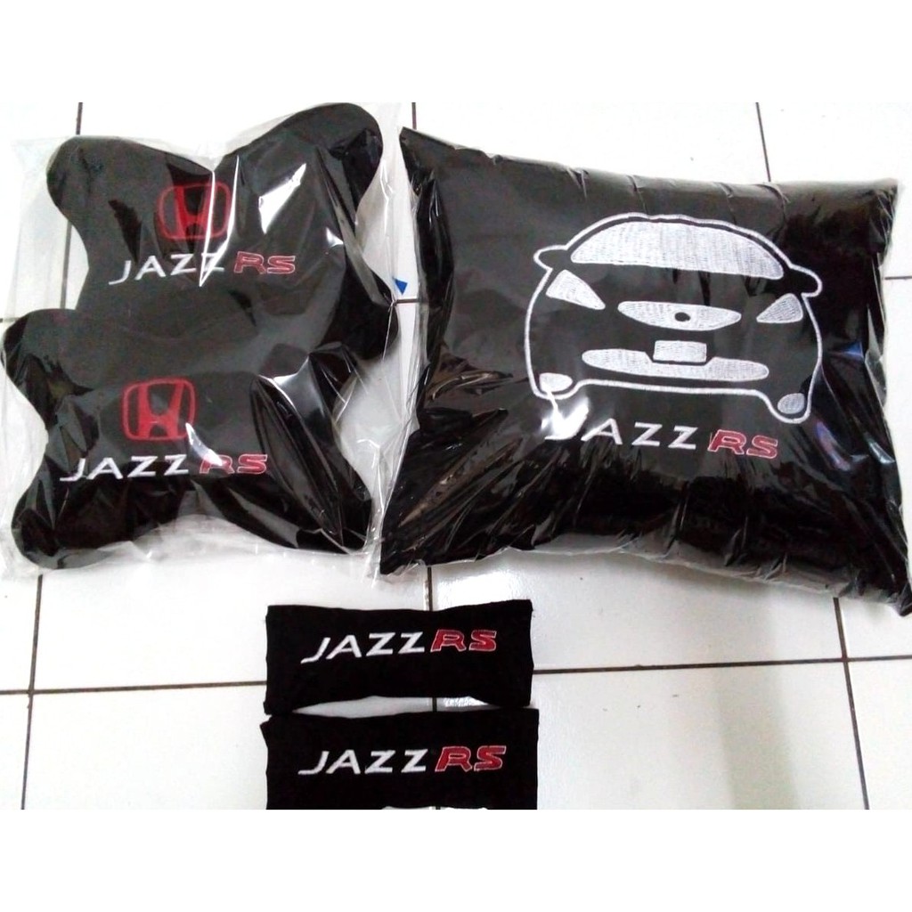 Aksesoris variasi Bantal mobil Honda Jazz RS GE8 Aksesoris Interior headrest alas jok carset 3 in 1